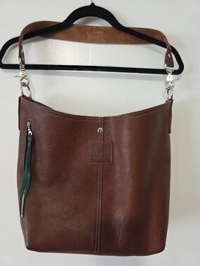 Jill's Homestead Outrider Siena Brown Turquoise Leather Hobo Purse Like New